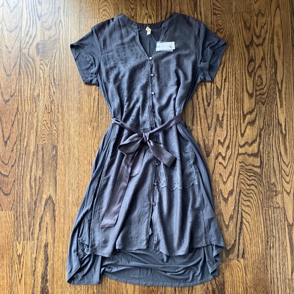 TINY Anthropologie - Mixed Fabrics Dress - Grey -M - Picture 1 of 11